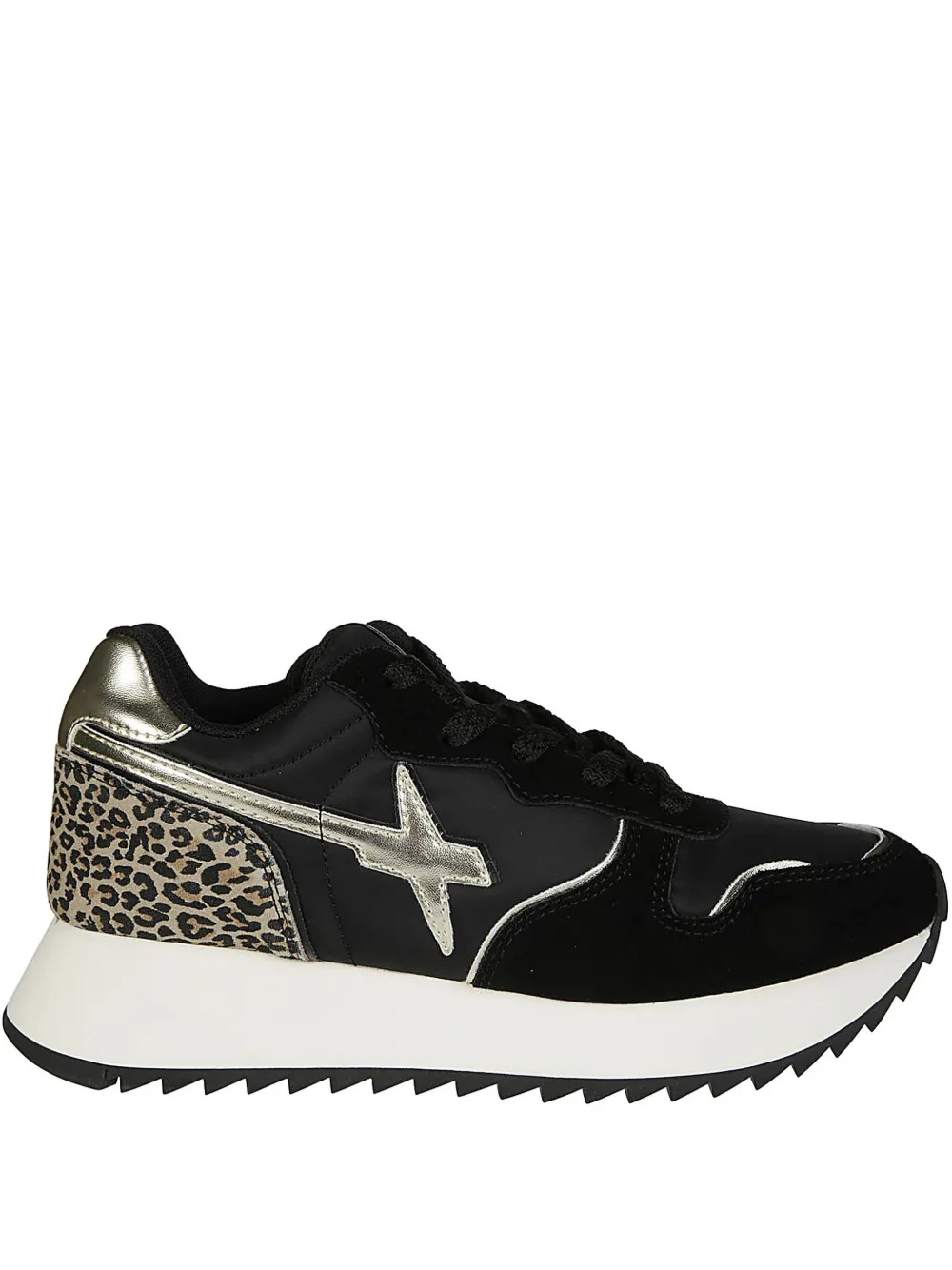 W6YZ Sneakers met luipaardprint Zwart
