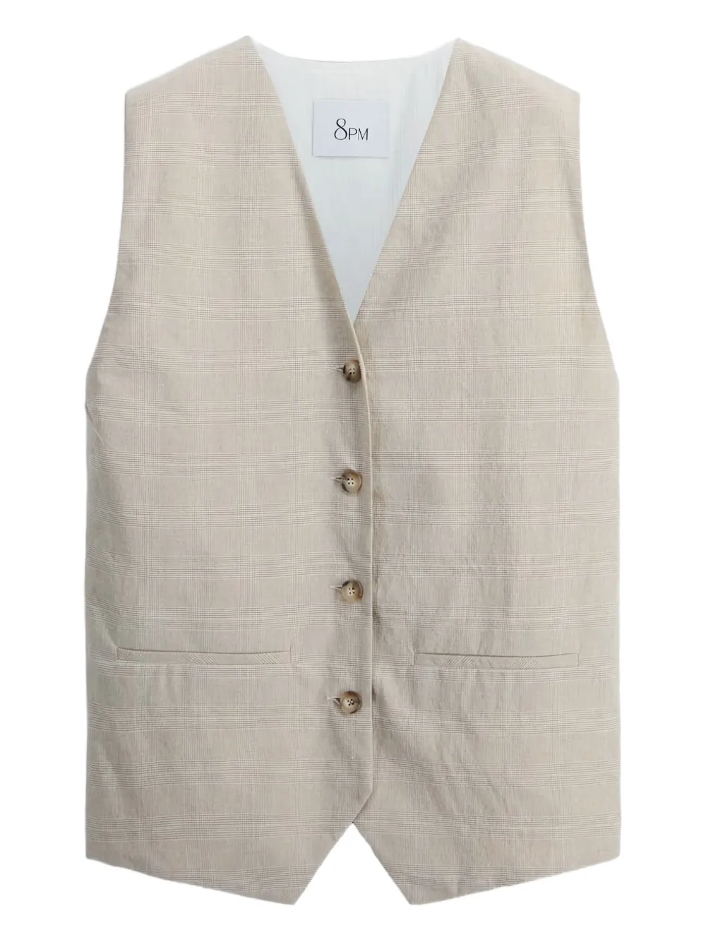 8pm checked waistcoat | Neutrals | Image 1