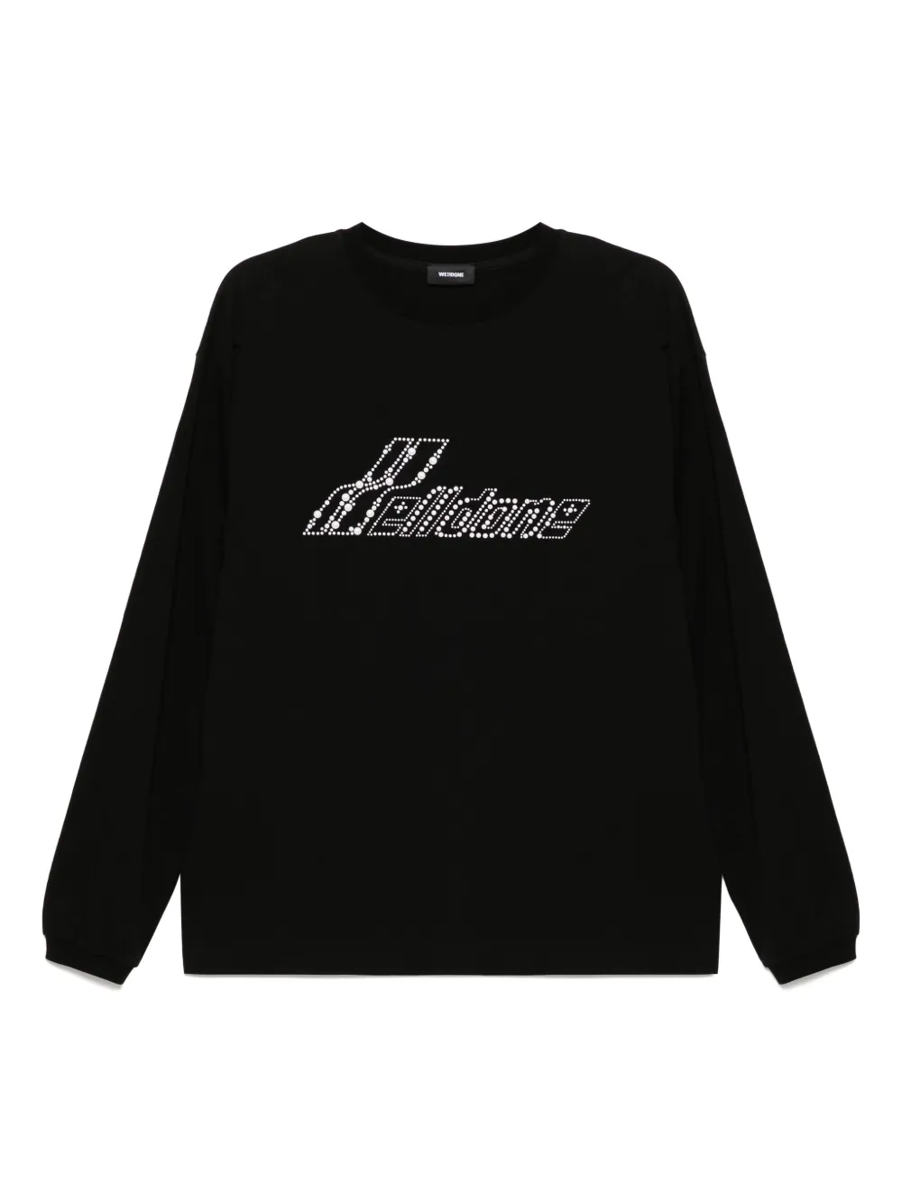 We11done ラインストーンロゴ ロングTシャツ - ブラック We11done ラインストーンロゴ ロングTシャツ - ブラック