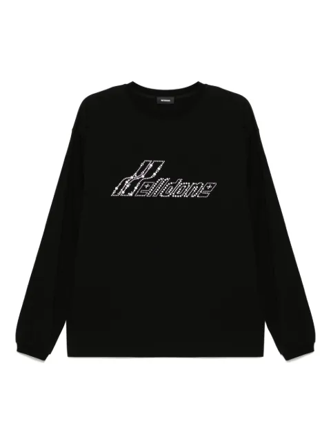 We11done Rhinestone Logo Long Sleeved T-shirt