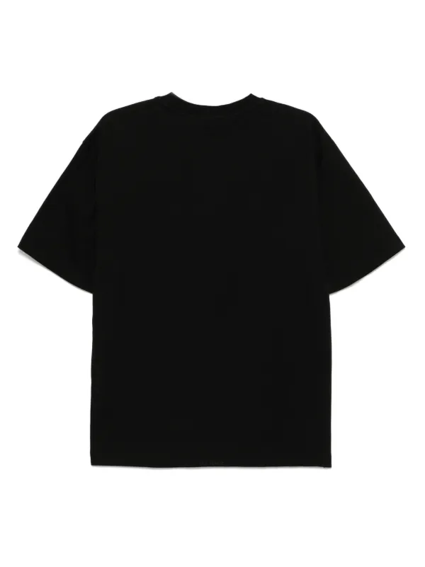 【関税込み】We11done ブラック University プリントTシャツ We11done オーバーサイズ Tシャツ | ブラック | FARFETCH JP