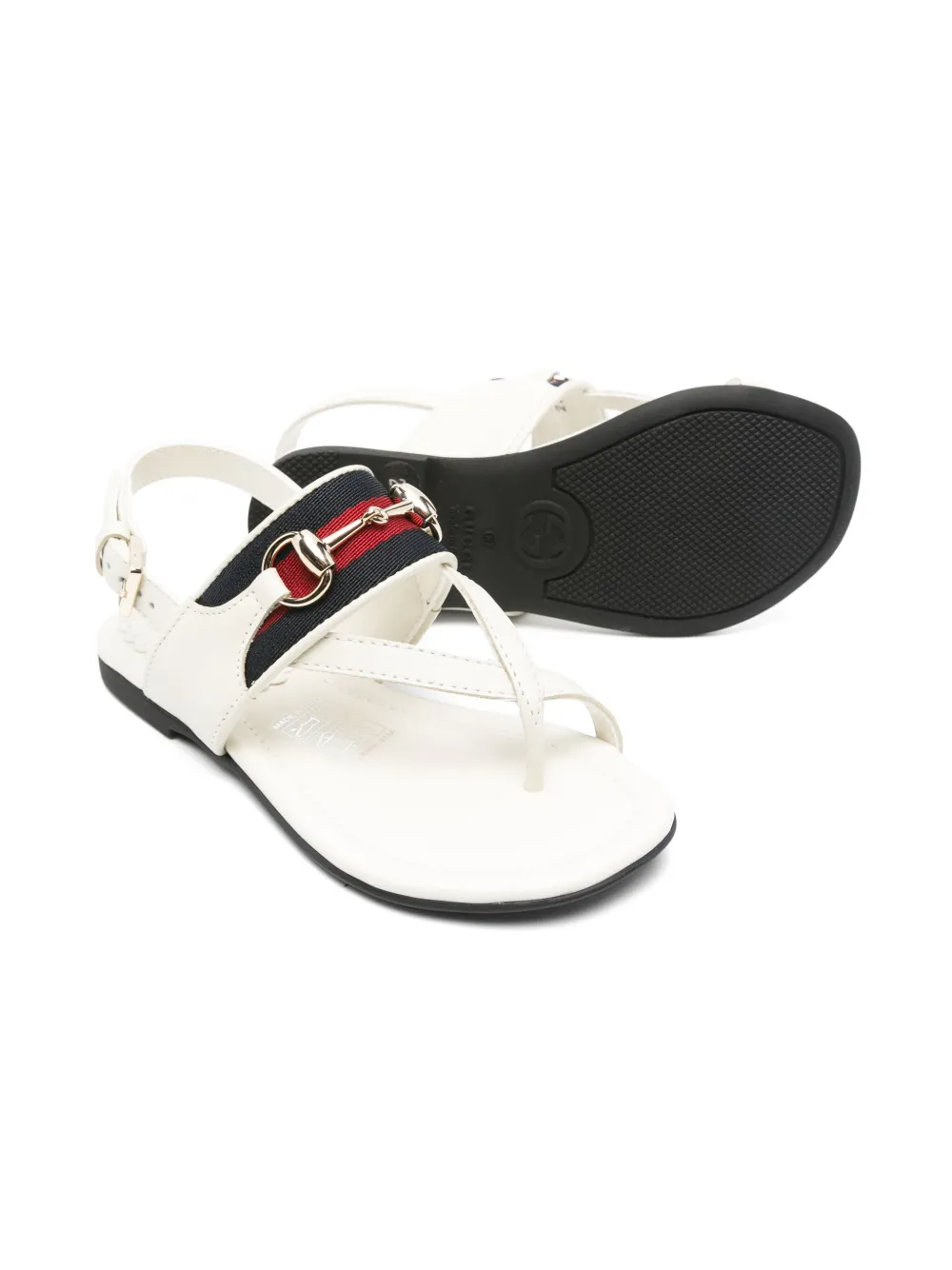 Gucci Kids Sandalen met Web-detail Wit
