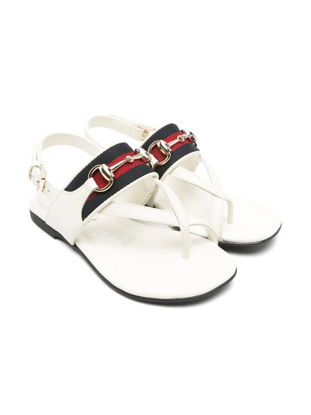 Gucci Kids' Sandalen Aus Leder In Weiss
