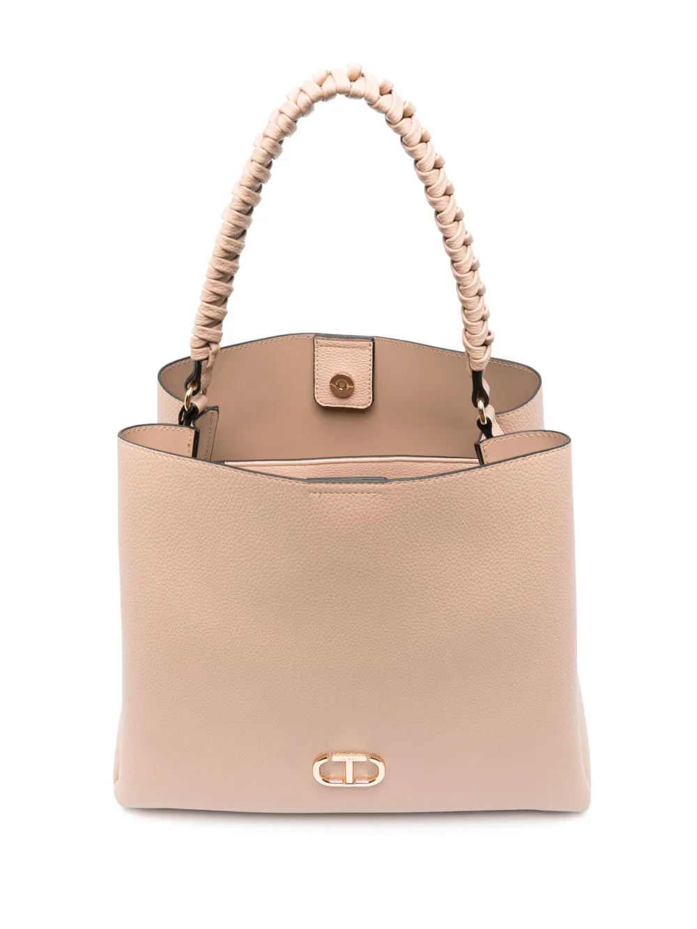 TWINSET Shopper met gevlochten handgreep Roze