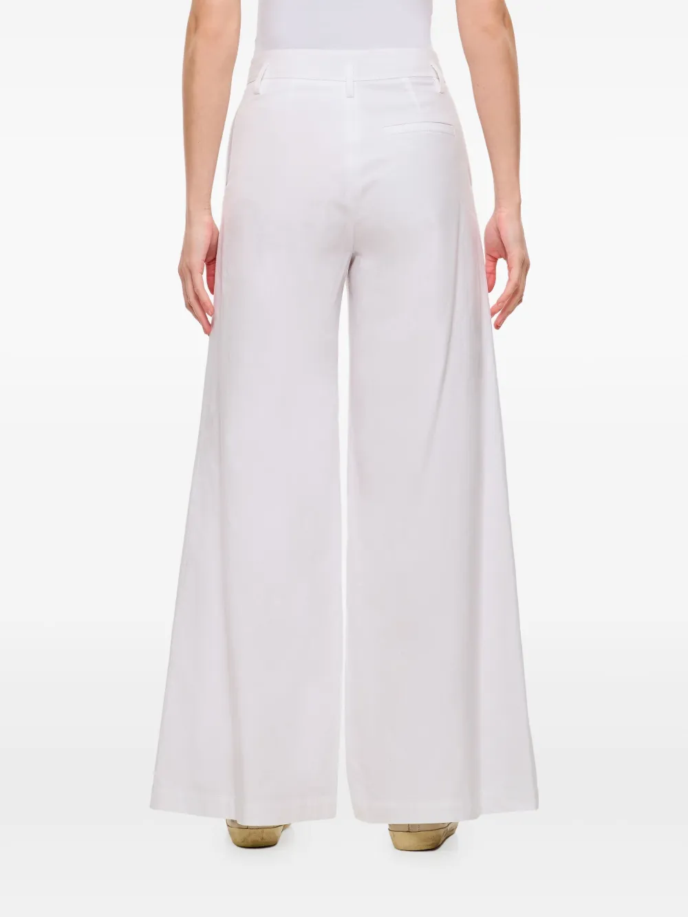 Shop Alberto Biani Cotton Wide-leg Trousers In White