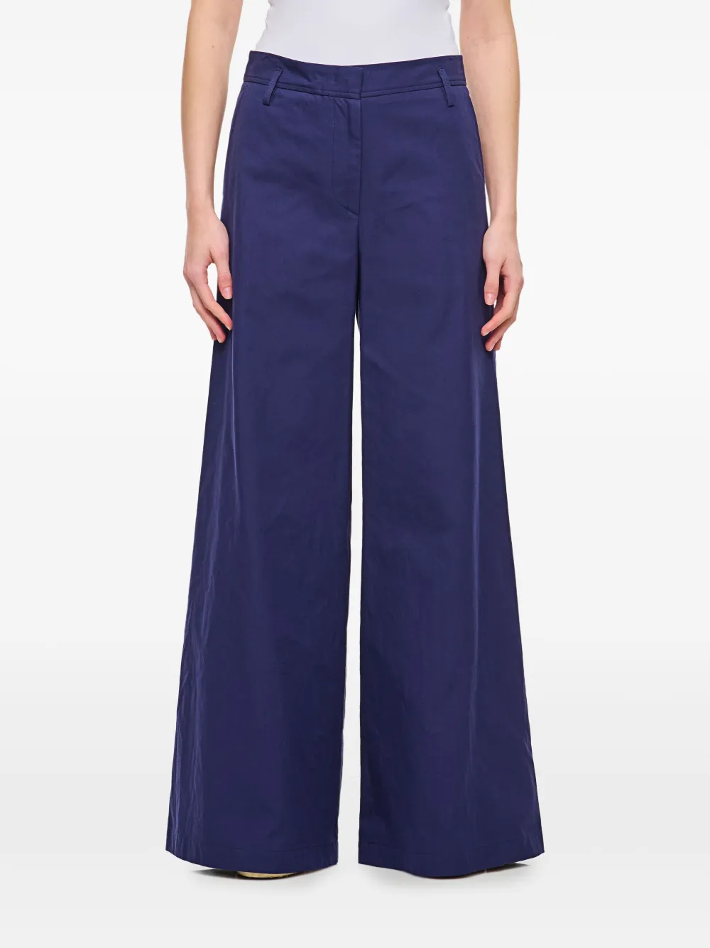 Alberto Biani Broek met wijde pijpen Blauw
