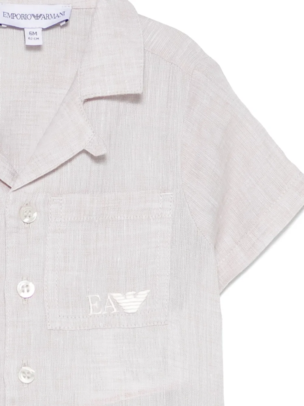 Emporio Armani Kids Shirt met geborduurd logo Beige