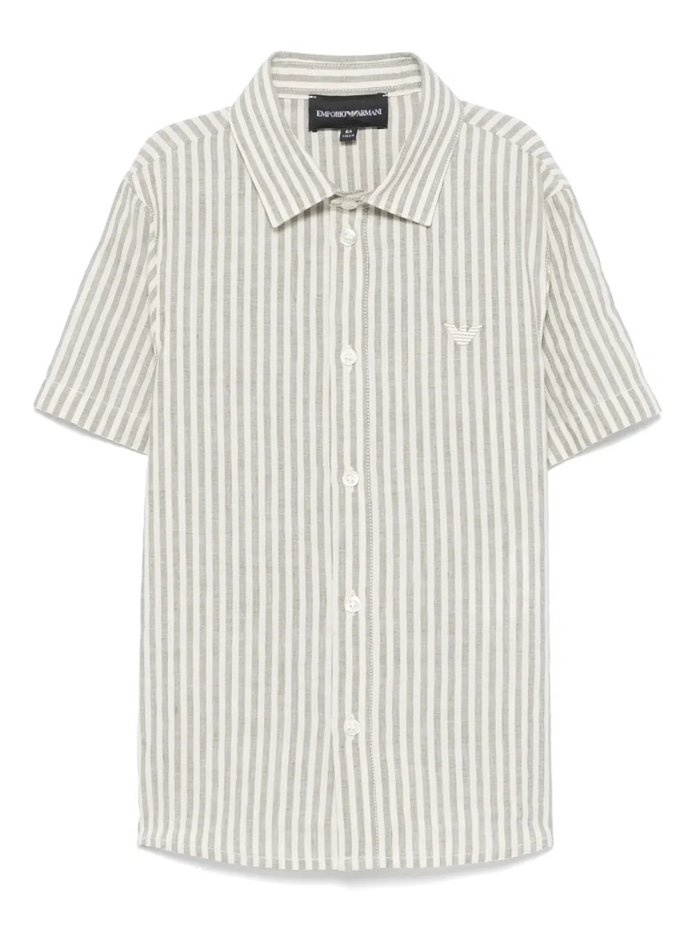 Emporio Ar i Kids Shirt met geborduurd logo Beige