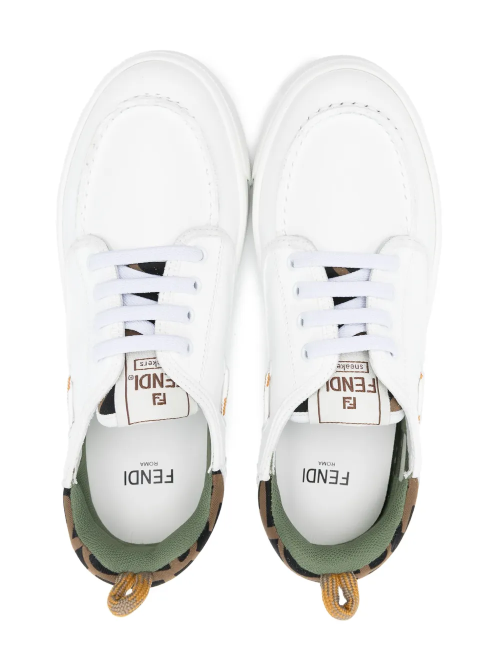 Fendi Kids Leren sneakers Wit
