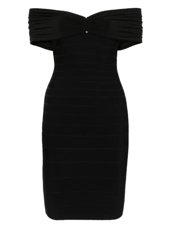 Herv Lger Celine Mini Dress | Black | FARFETCH GE