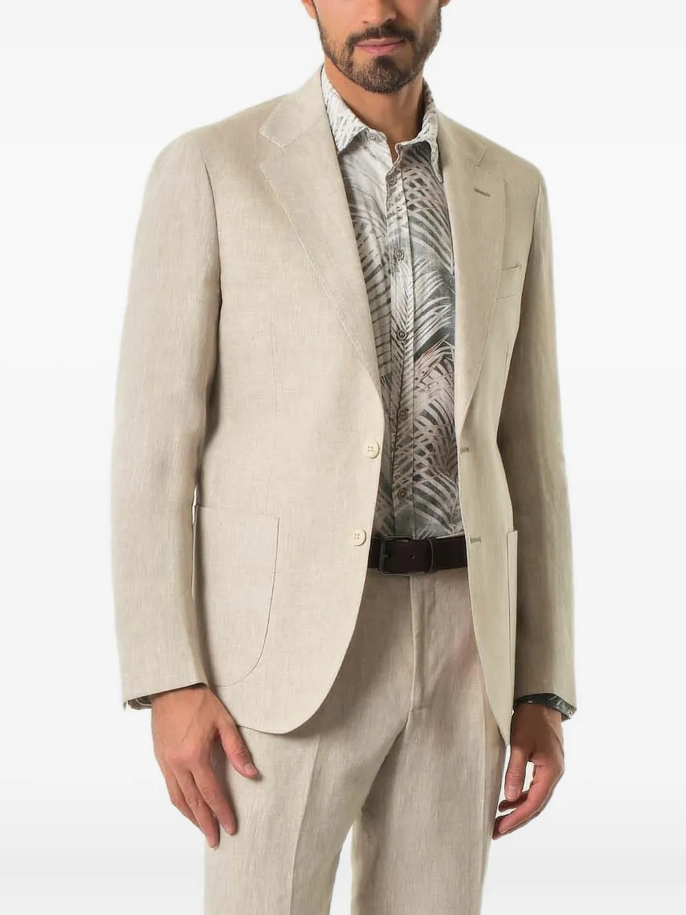 Colamarino Single-breasted Linen Blazer In Neutral
