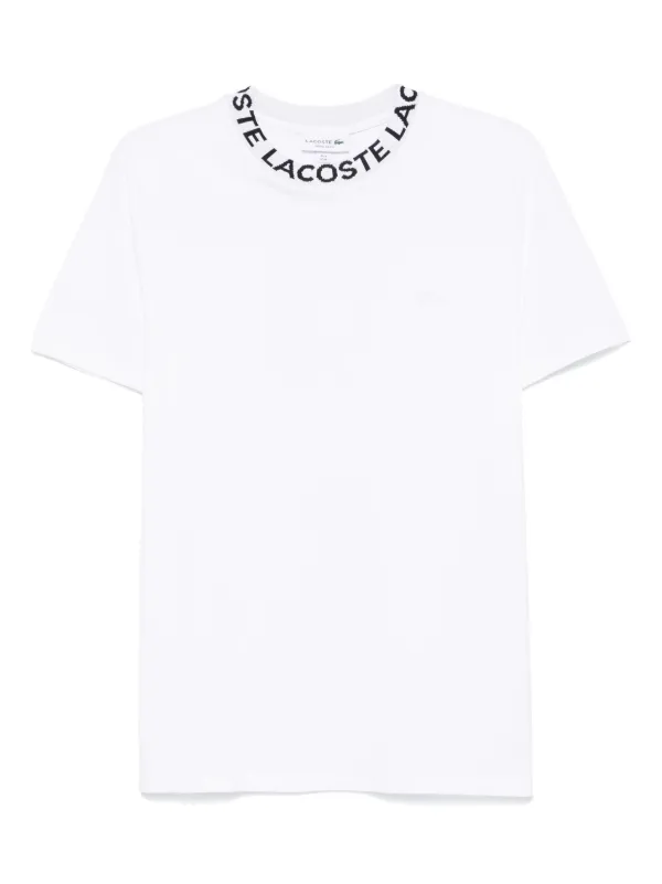 Lacoste t-shirt En Piqué à Logo En Jacquard Blanc FARFETCH DZ