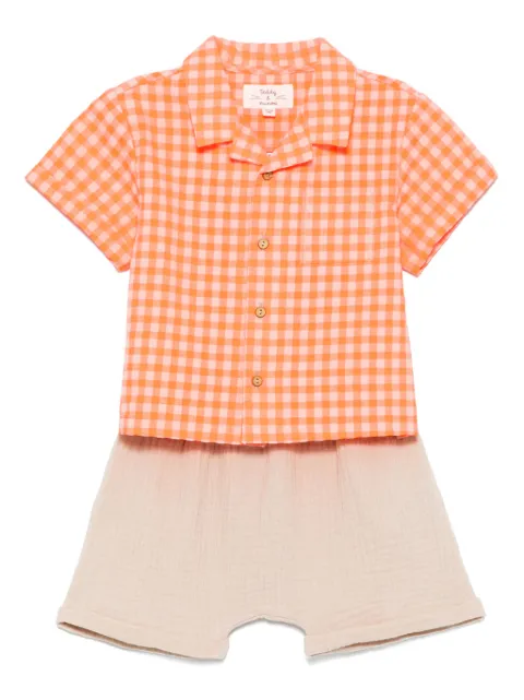 TEDDY & MINOU set de camisa y shorts con motivo de cuadros
