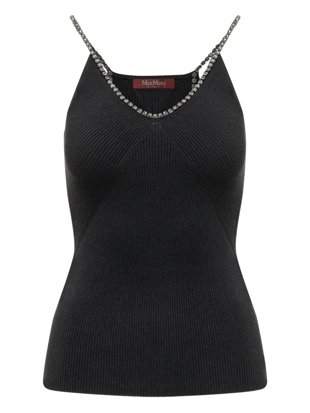 Max Mara Mina リブトップ - ブラック Max Mara Mina リブトップ - ブラック