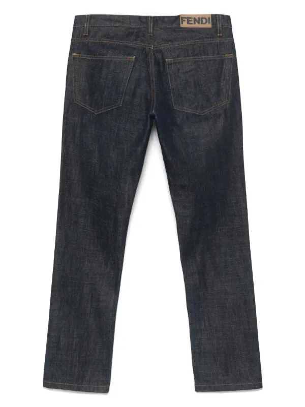 Fendi Pre-Owned 2010s logo-patch Jeans Blue FARFETCH IN