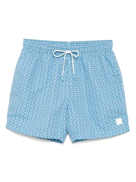 BOSS all-over print drawstring swim shorts