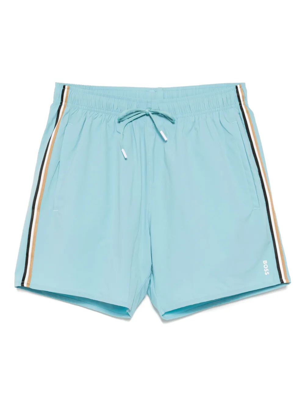 striped logo swim shorts