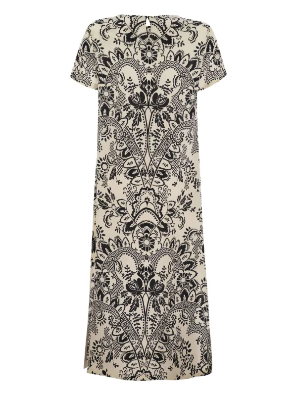 ワンピース MAX MARA Vittor midi dress silk insert Max Mara Vittor Midi Dress With Silk Insert in Blue | Lyst