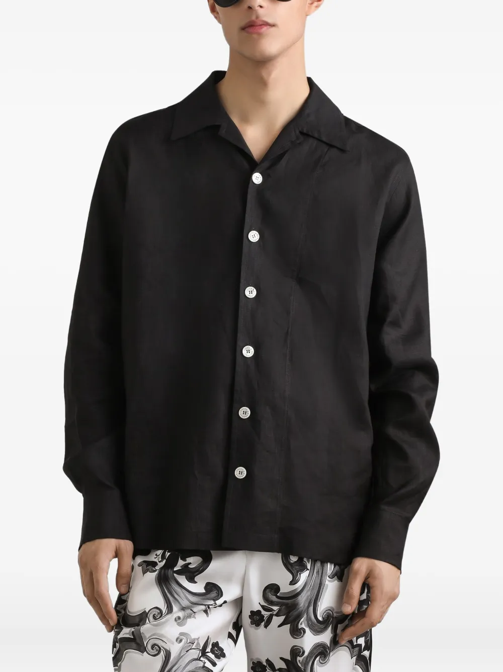 Dolce & Gabbana Linnen overhemd Zwart
