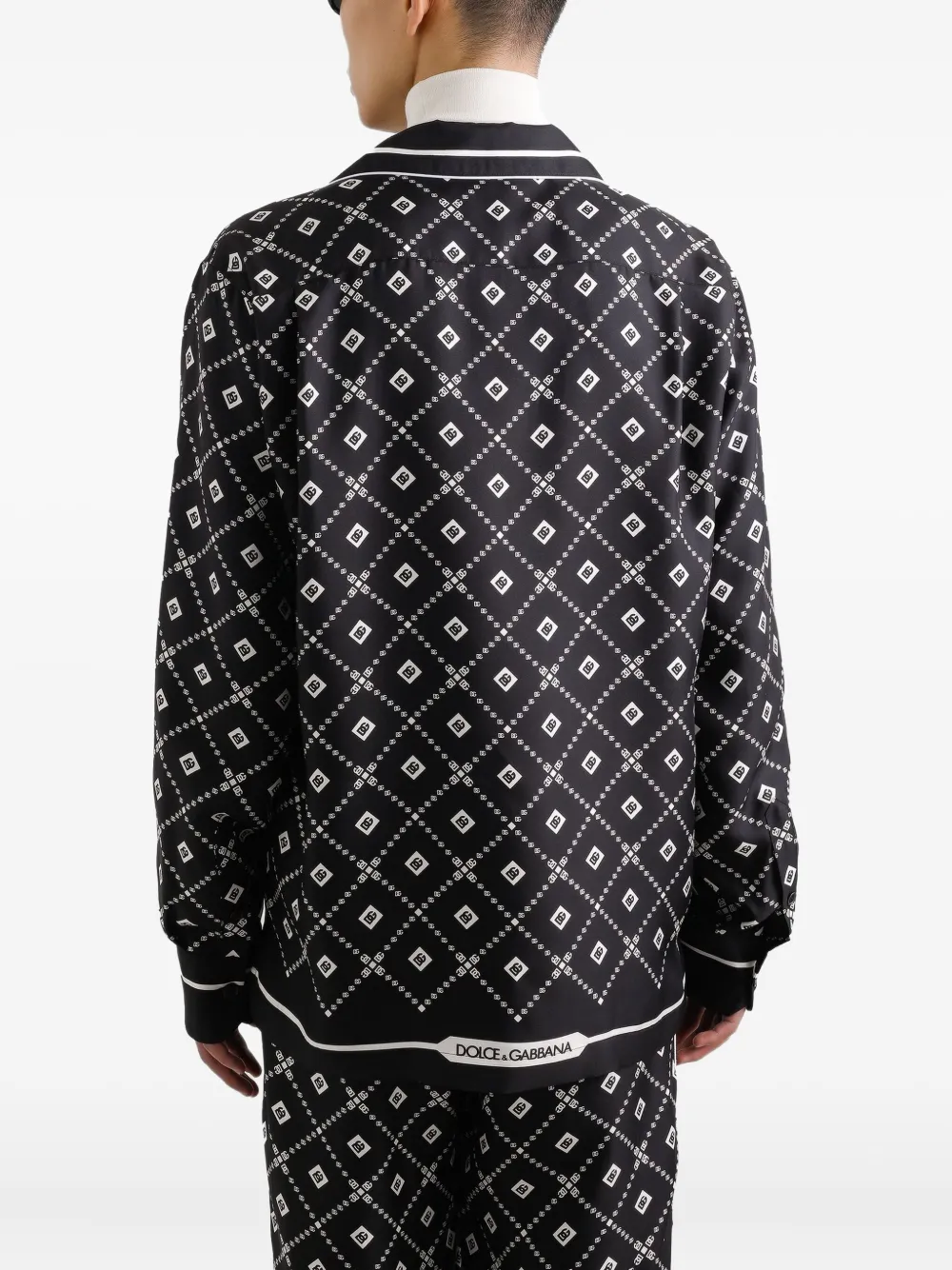 Dolce & Gabbana Overhemd met geometrisch patroon Zwart