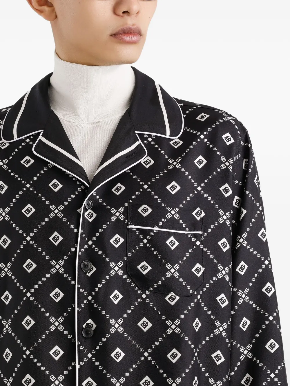 Dolce & Gabbana Overhemd met geometrisch patroon Zwart
