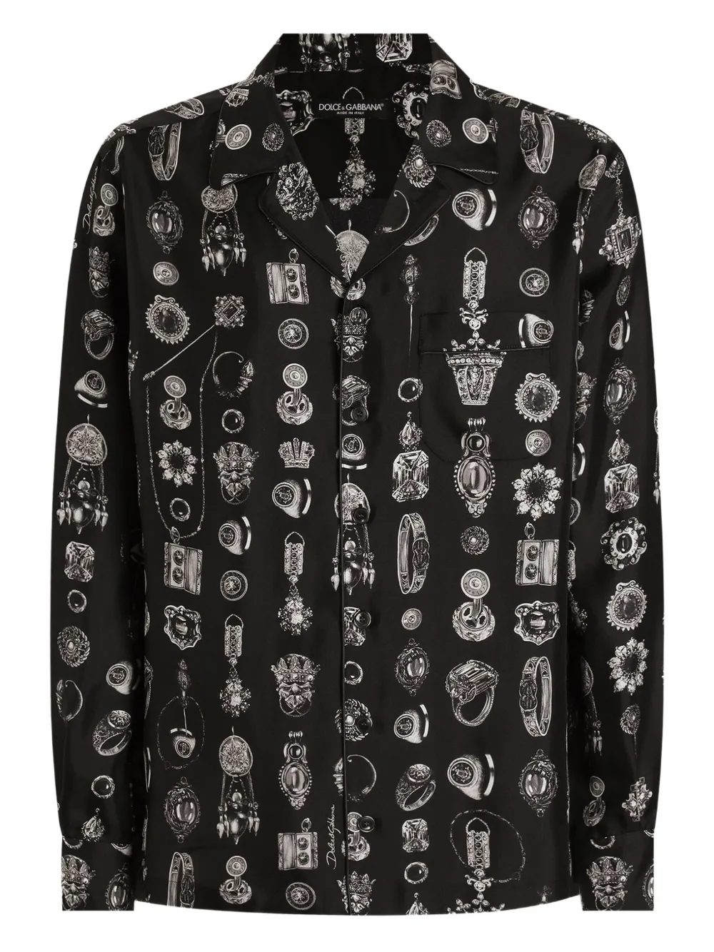 Dolce & Gabbana camisa con medallón estampado | negro | Image 1