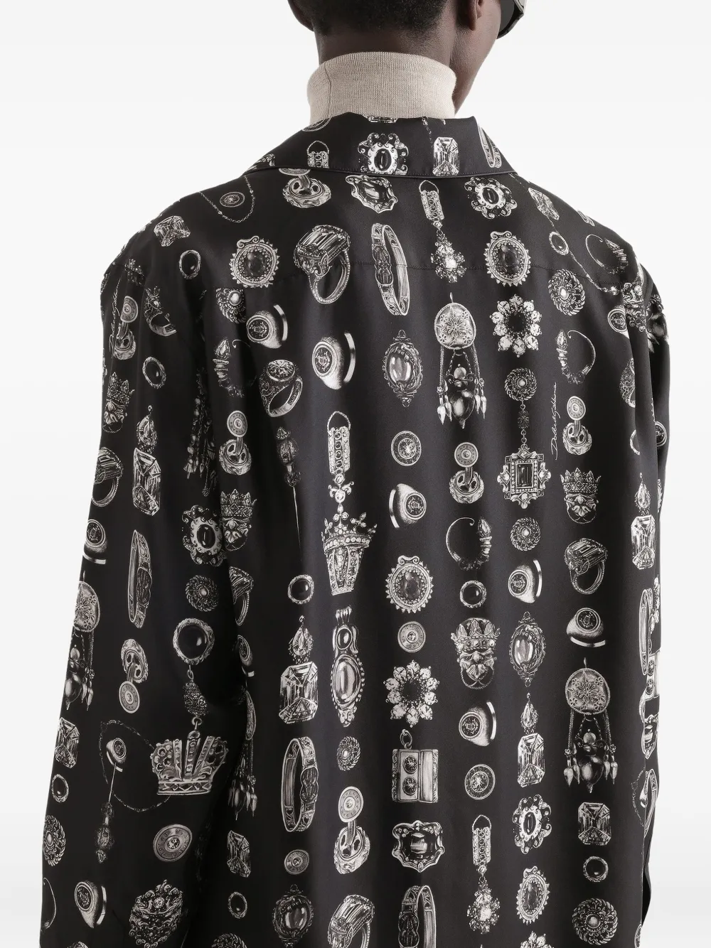 Dolce & Gabbana Overhemd met medaillon print Zwart