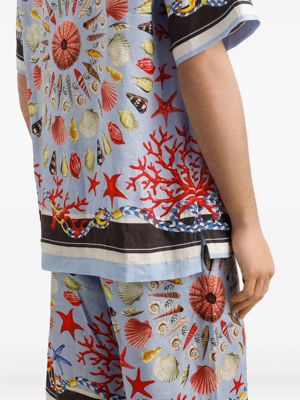 Dolce & Gabbana Hawaii overhemd met schelpenprint Blauw