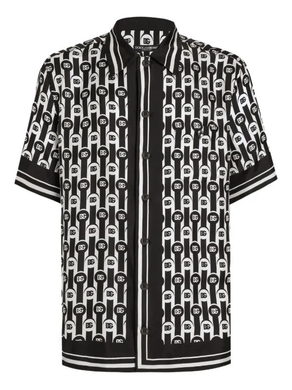 Dolce Gabbana logo-print Shortsleeved Shirt Black FARFETCH