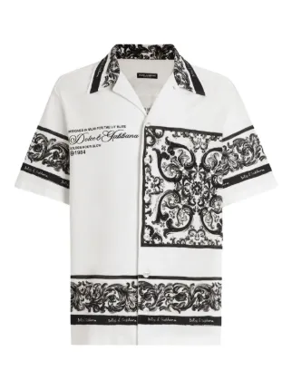 Dolce & Gabbana Camisa Com Estampa De Logo | Branco | FARFETCH BR