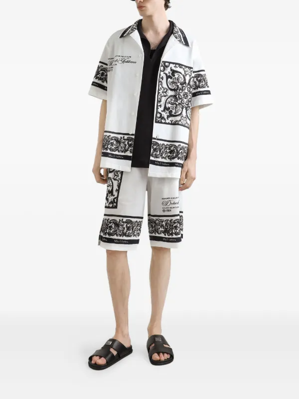 おすすめ☆ DOLCE&GABBANA ロゴプリントコットン混フリース Dolce & Gabbana logo-print Cotton Shirt | White | FARFETCH