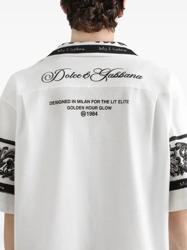 Dolce & Gabbana logo-print Cotton Shirt | White | FARFETCH