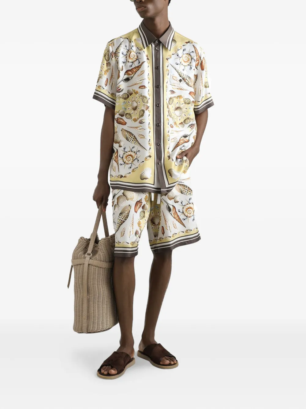 Dolce & Gabbana Hawaii overhemd met print - Geel