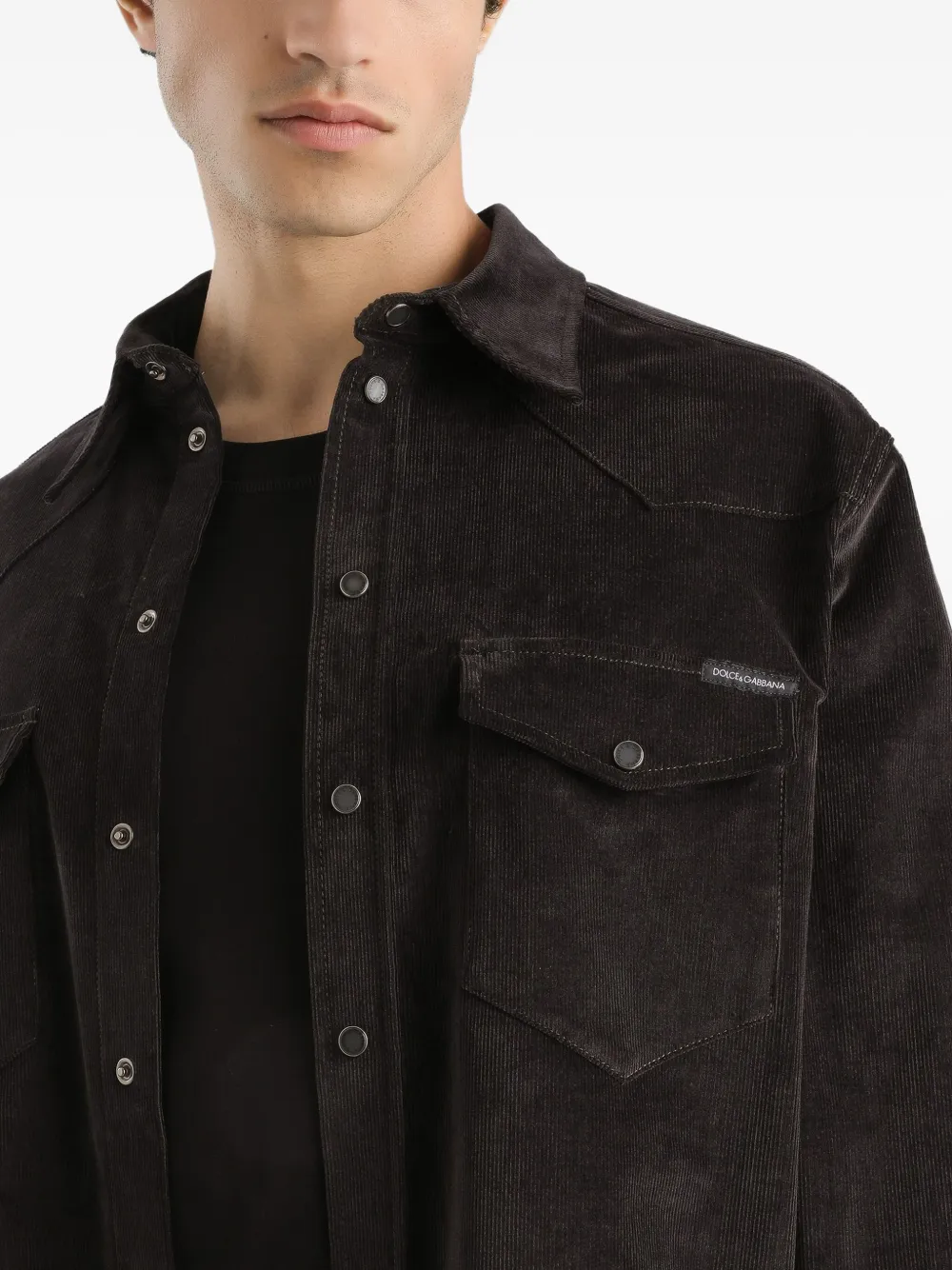 Dolce & Gabbana Ribfluwelen overhemd Grijs