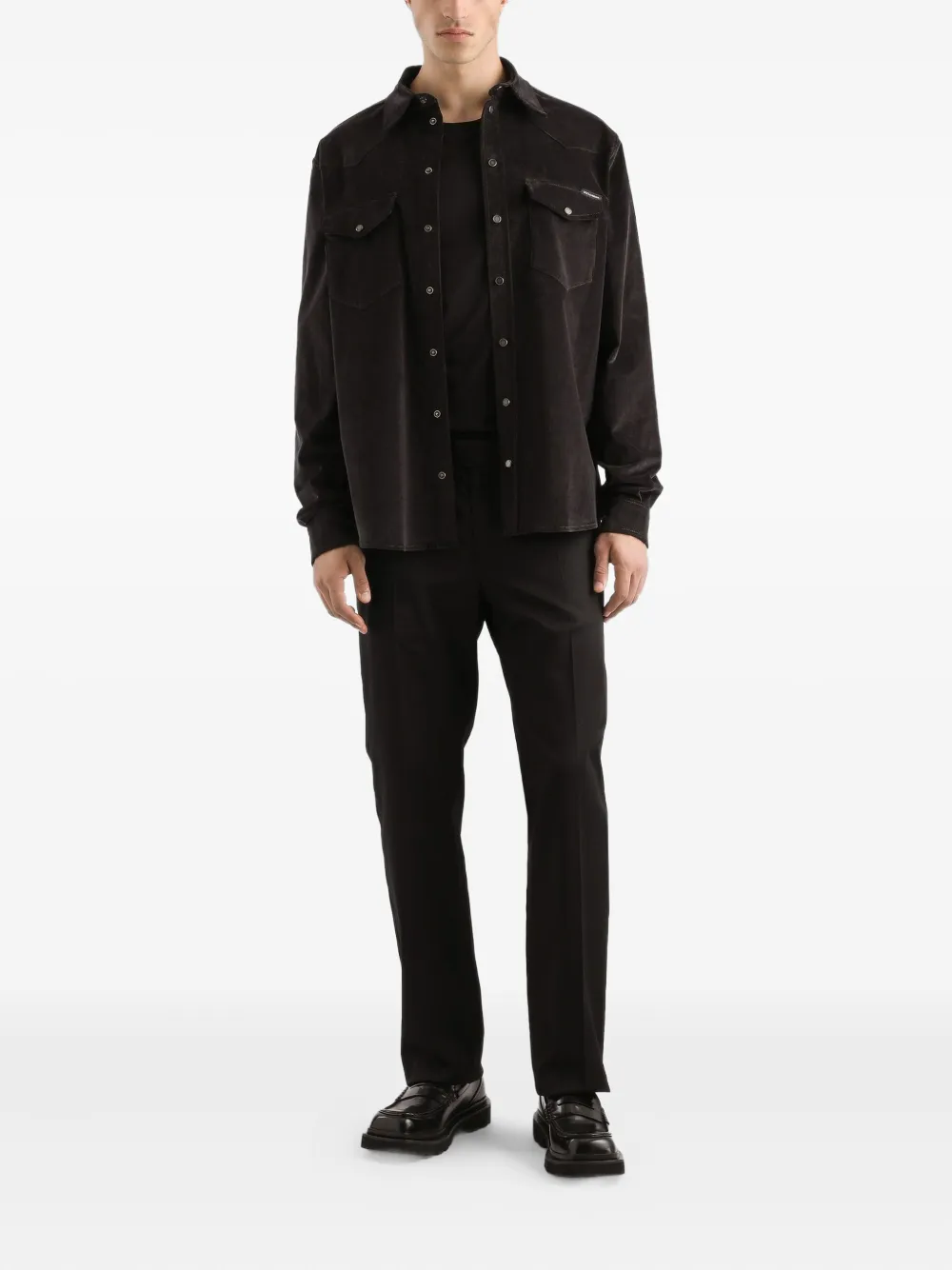 Dolce & Gabbana Ribfluwelen overhemd - Grijs