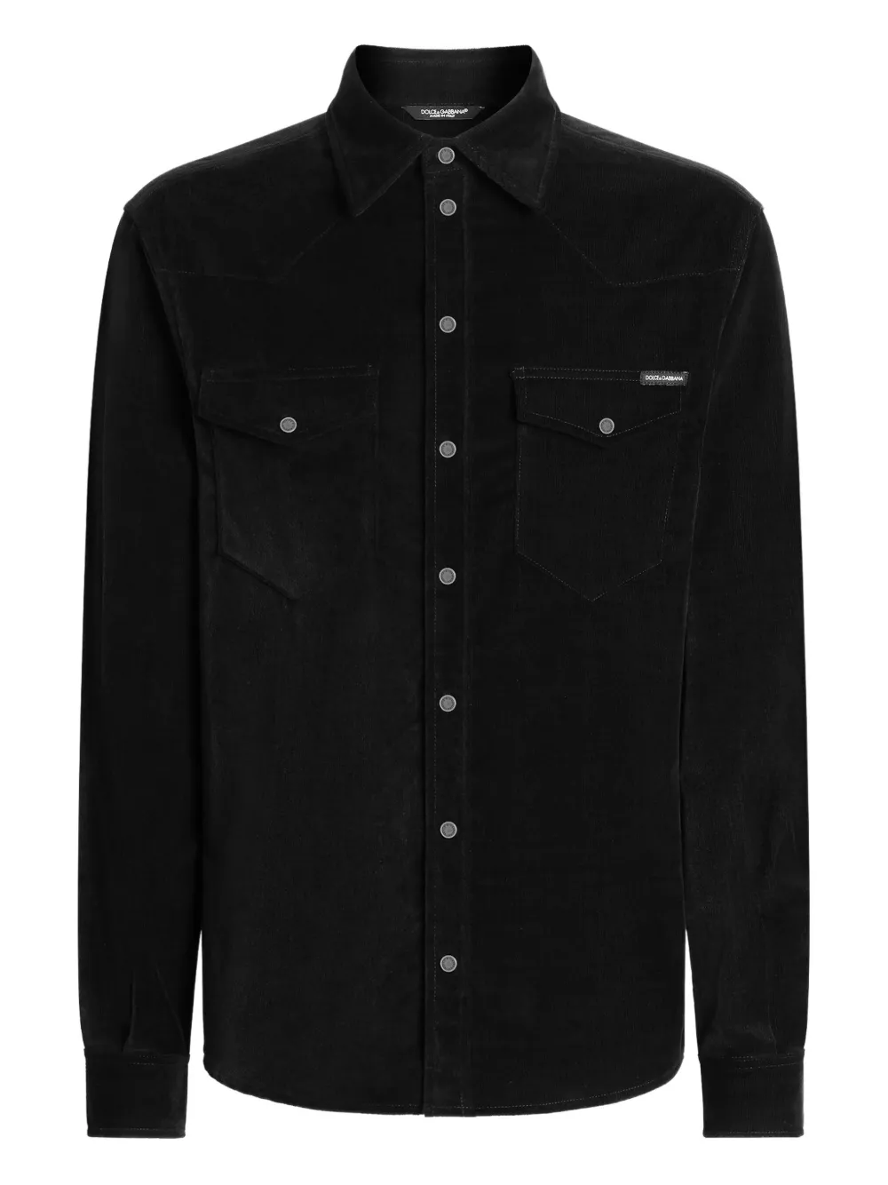 Dolce & Gabbana Ribfluwelen overhemd Zwart