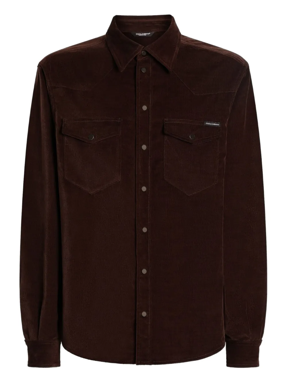 Dolce & Gabbana Overhemd met twee zakken Bruin