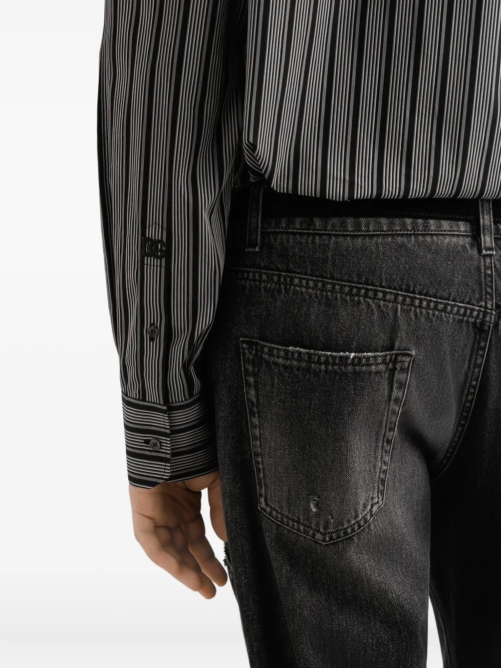 Dolce & Gabbana Gestreept overhemd Grijs