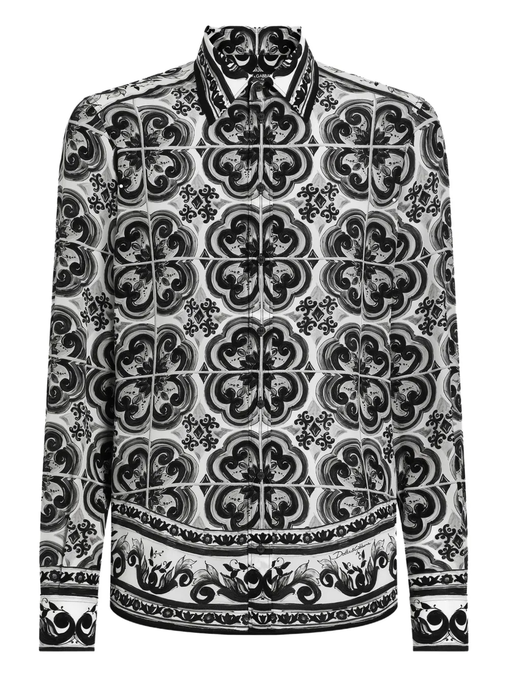 Dolce & Gabbana Button-up overhemd met Majolica-print Wit