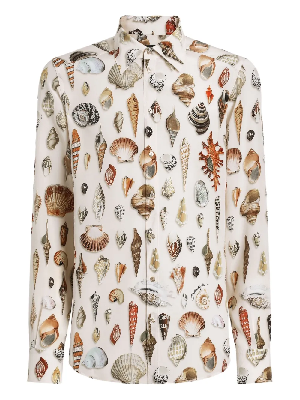Dolce & Gabbana Martini overhemd met schelpenprint Beige
