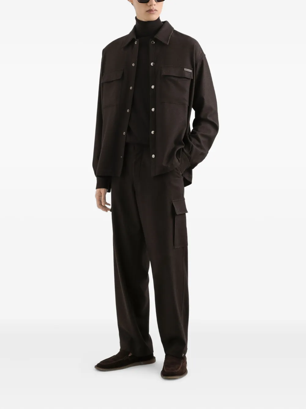 Dolce & Gabbana Overhemd met logoplakkaat - Bruin