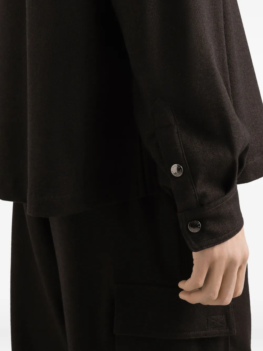 Dolce & Gabbana Overhemd met logoplakkaat Bruin