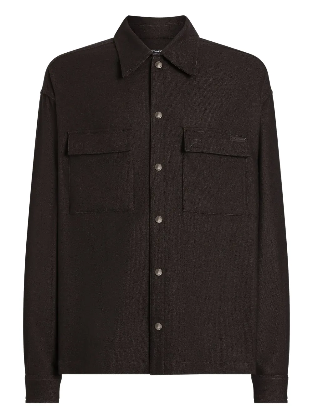 Dolce & Gabbana Camicia con applicazione logo - Marrone