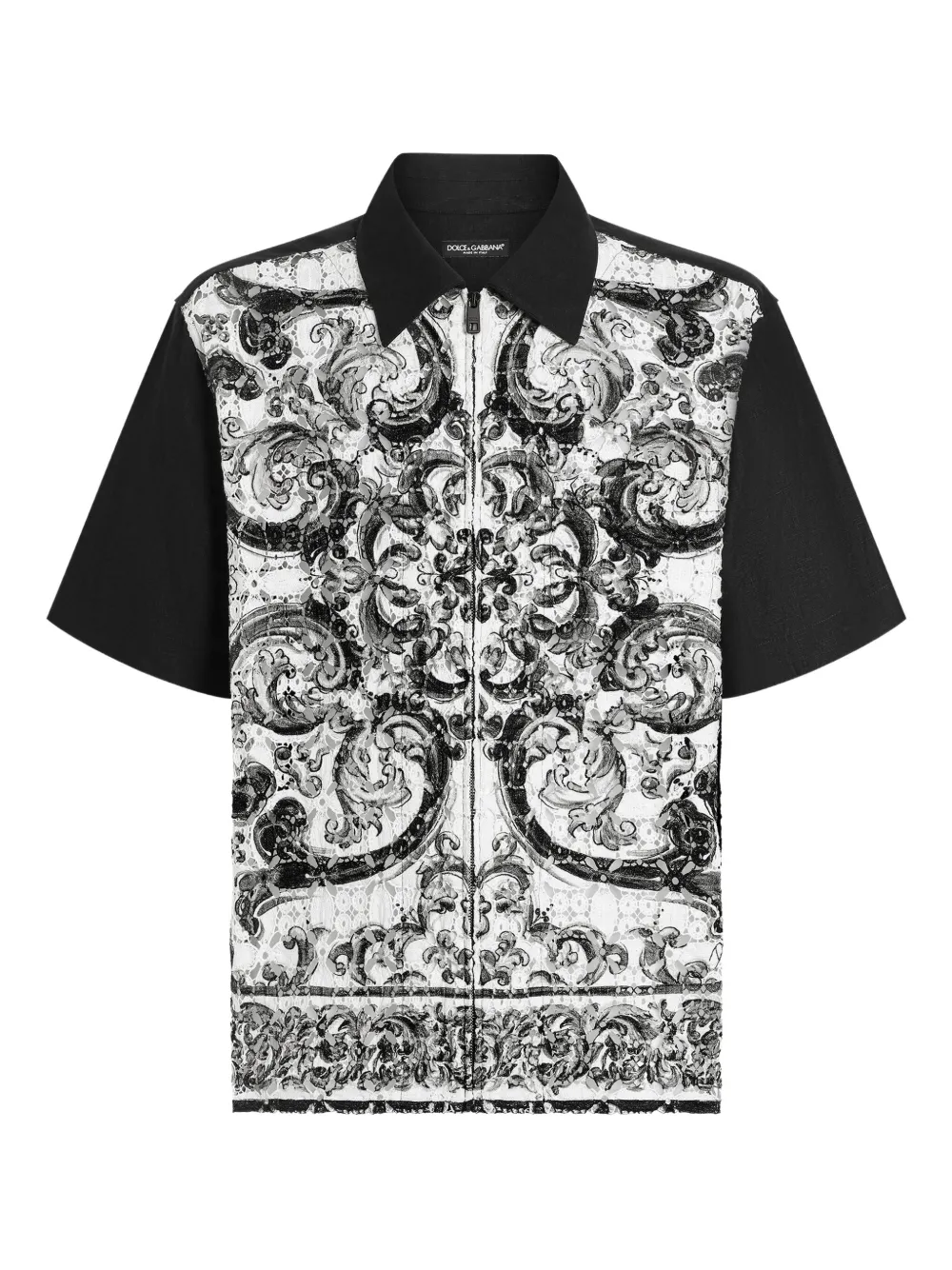Dolce & Gabbana Overhemd met Majolica-print Zwart