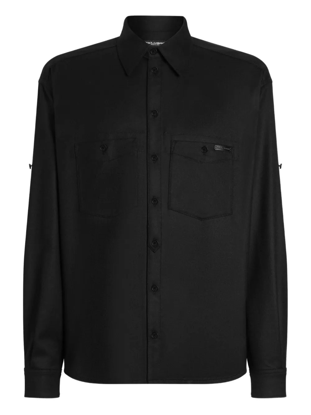 Dolce & Gabbana patch-pocket button-up shirt | Black | Image 1