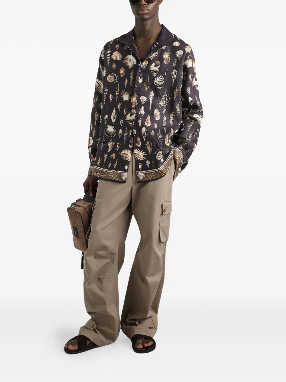 Dolce & Gabbana Overhemd met schelpenprint - Bruin