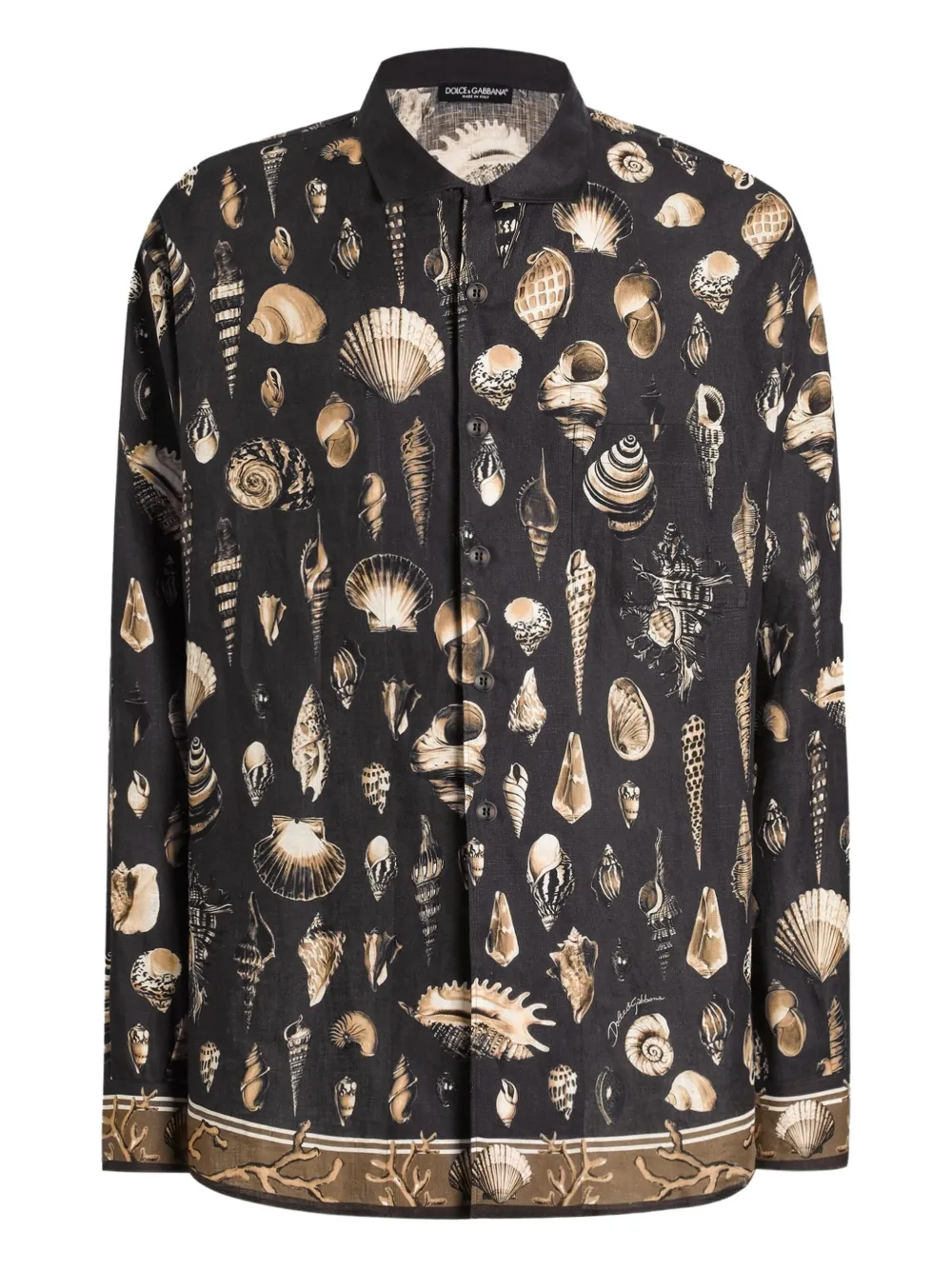 Dolce & Gabbana Overhemd met schelpenprint Bruin