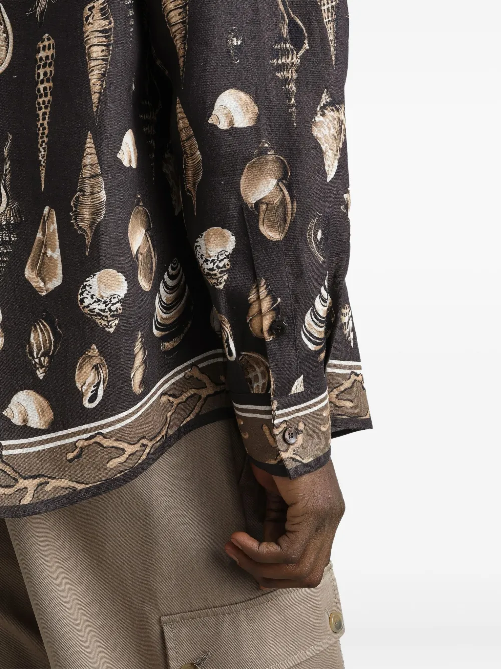 Dolce & Gabbana Overhemd met schelpenprint Bruin