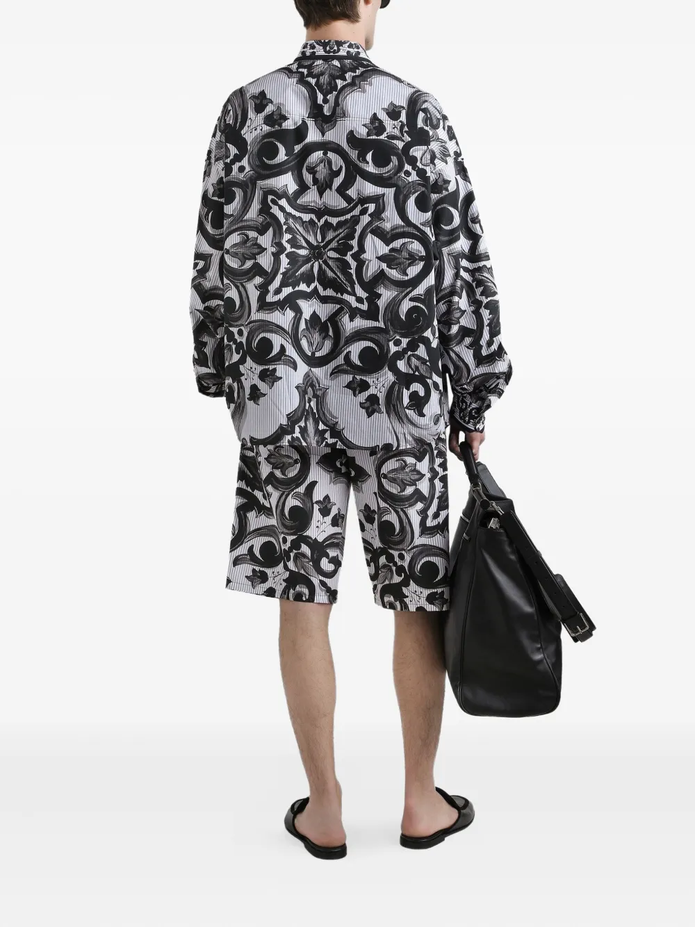 Dolce & Gabbana Overhemd met Majolica-print Zwart