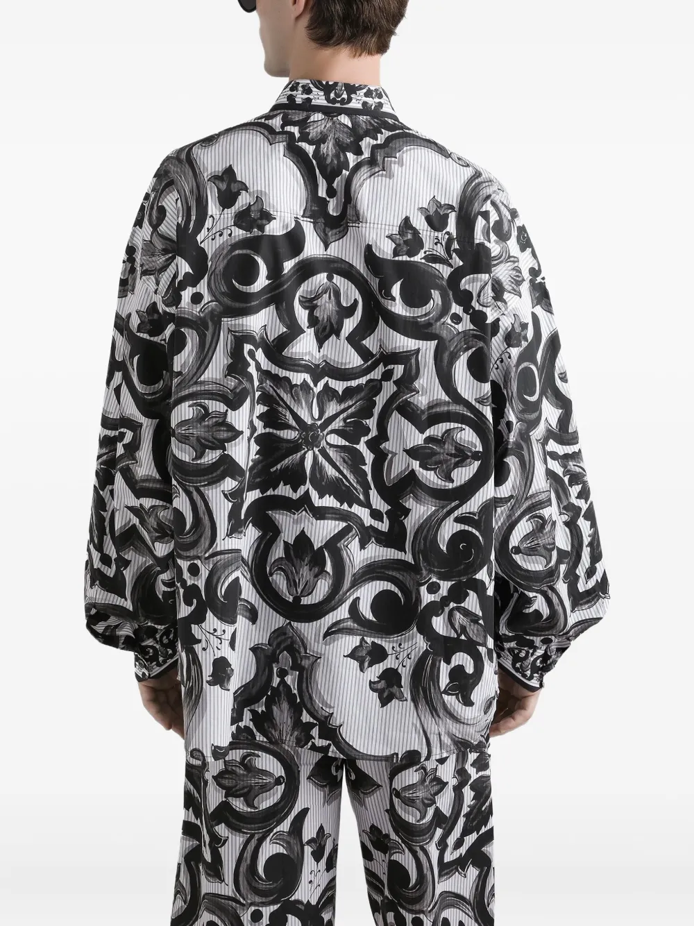Dolce & Gabbana Overhemd met Majolica-print Zwart